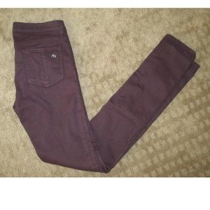Rag & Bone Skinny Stretch Jeans in Wine